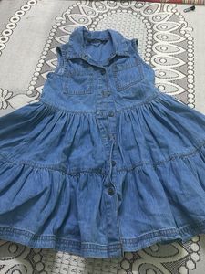 Denim Ruffle Tiered Dress