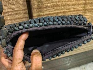 Vintage unique Wooden Beaded Clutch