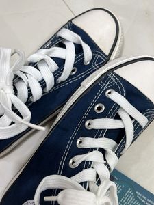 Stylish Navy Blue High-Top Sneakers