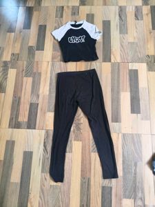 Chic Graphic Tee and Leggings Set