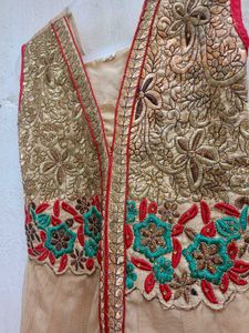 Gold Embroidered Anarkali Kurti