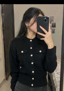 Black Button-Up Cardigan