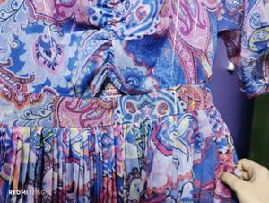 Boho Paisley Print Midi Dress
