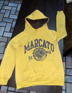 Marcato Yellow Hoodie with a ink spot