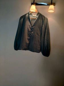 Elegant V-Neck Button-Up Blouse