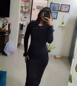 Elegant Black Long Sleeve Ruched Maxi Dress