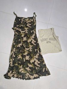 Camo Print Dress & Baby Girl Top