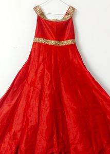 Elegant Red Off-Shoulder Gown