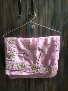 Elegant Embroidered Lavender Saree