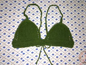 Crochet Bra Top_ Olive Green