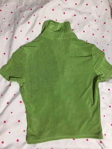H&amp;M Vibrant Green Button-Up Top