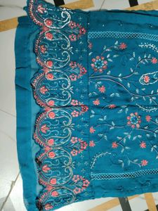 Beautiful Teal Embroidered Kurta Set