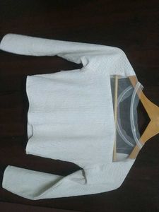 Elegant White Party-Wear Top