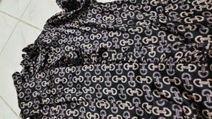 Chic Black Patterned Tunic Top