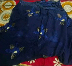 Elegant Blue  Complete Saree With Blouse