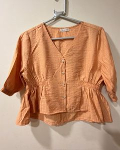 Chic Peach Peplum Top