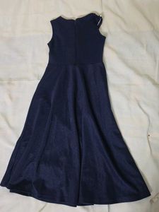 Girls Dark Blue Full Length Partywear Gown