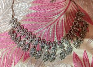 Exquisite Cz Studded Necklace &amp; Earring Set