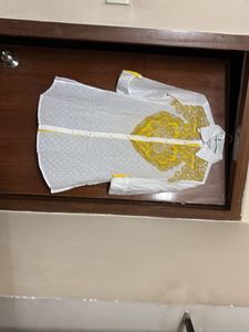 White &amp; Yellow  Top