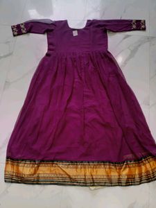 Elegant Embroidered Purple Gown