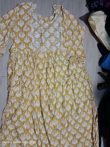 Stylish Printed Kurti with Black Embellishment