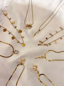 Elegant Gold Tone Necklaces Set