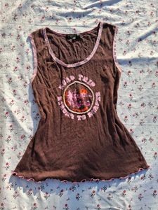 Brown "Road Trip" Graphic Tank Top