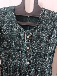 Elegant Green Printed Kurta