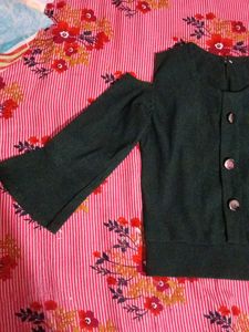 Stylish Cold Shoulder Bell Sleeve Top