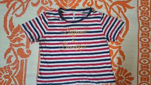 Lee Cooper Striped T-Shirt with Gold Text