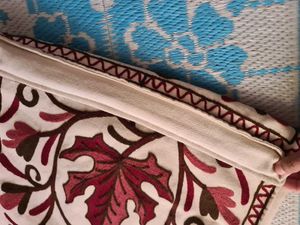 Embroidered Leaf Tote Bag