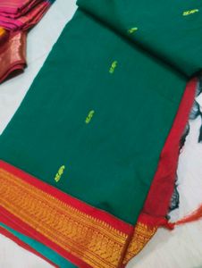 Elegant Green &amp; Red Saree