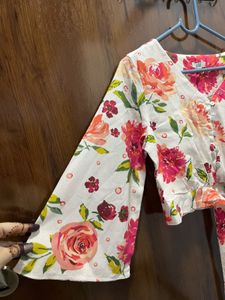 Floral Button-Up Mini Skirt and Top
