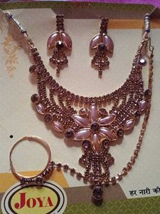 Elegant Rose Gold Necklace Earring &amp; Ring Set