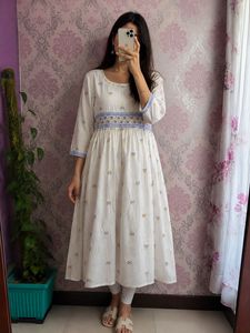 Elegant White Printed Kurta