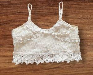 White Lace Trim Cami Top. size S