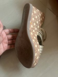 stock clearance catwalk gold wedges
