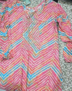 Colorful Striped Kurta with Embellishment