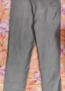 Peter England Elite Cotton Trouser For Men Grey Colour