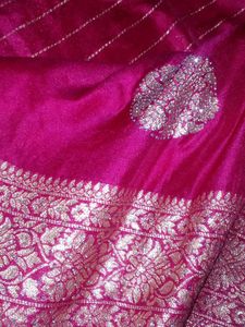 Elegant Pink Banarasi Silk Saree