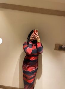 Chic Abstract Print Maxi Dress
