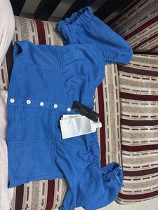 Vibrant Blue Puff Sleeve Top