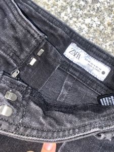 ZARA SOLID WIDE LEG DENIM