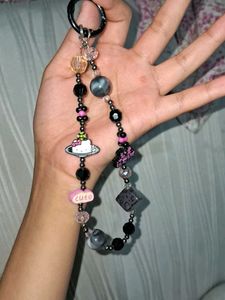 Asthetic cheetah printed Beaded Keychain Charm