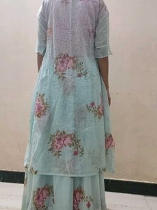 Blue Floral Lehenga Choli Set