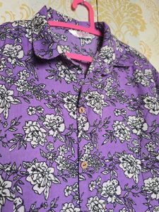 Purple Floral Print Kurta