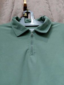 Green Zip Polo Shirt