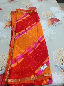 Beautiful Leheriya Bandhej  Fancy Saree😍