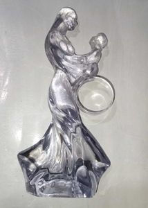 Royal Crystal Mother&Child Statue with Ring Holder