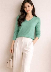 Esprit Green V-Neck Sweater